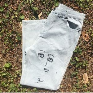 Vintage High Rise Waist jeans with faces